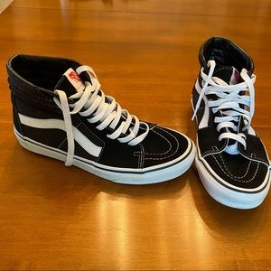 Vans unisex black suede high top sneakers